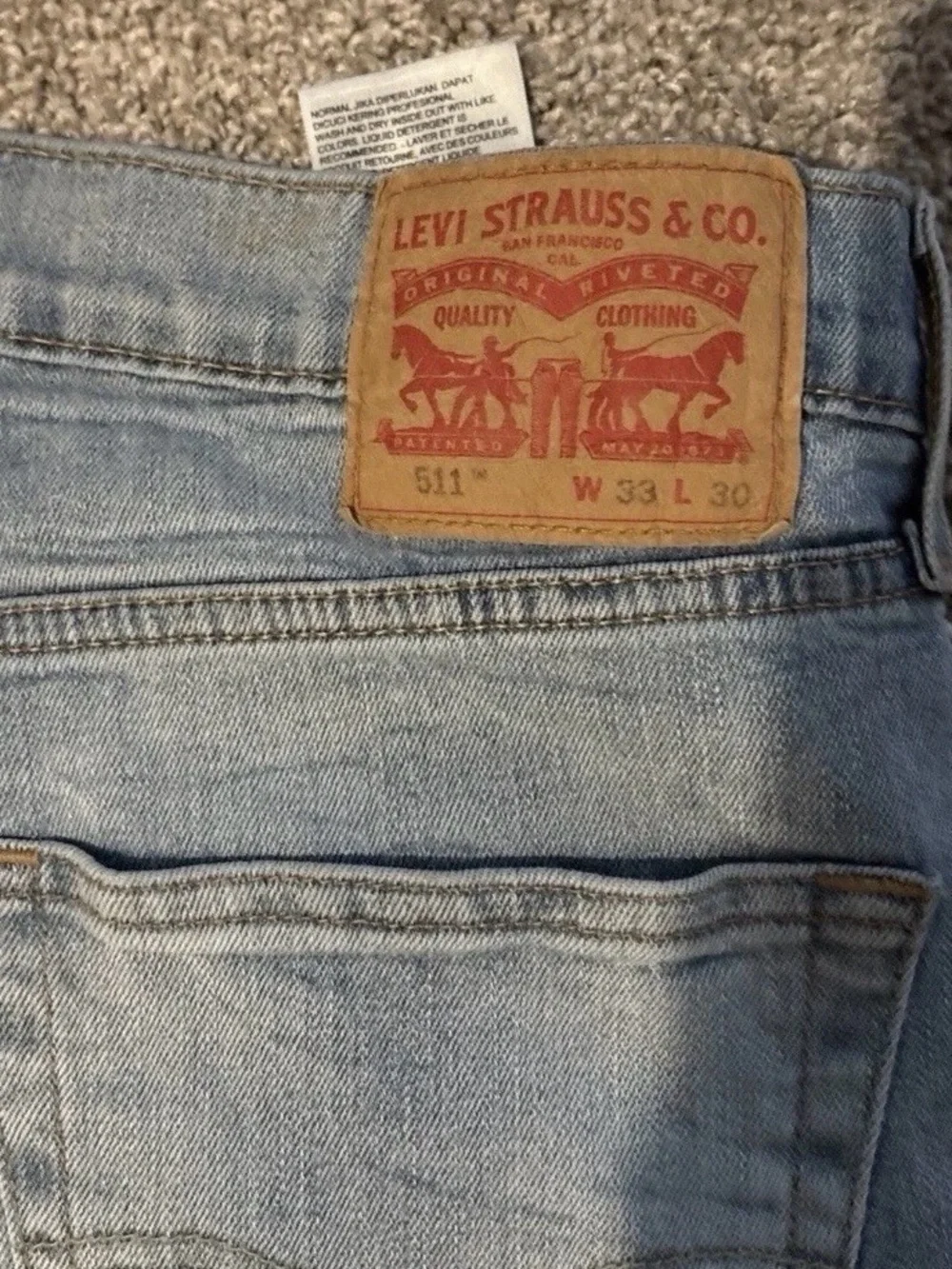 Levi Strauss Co 511 Slim Fit Jeans Mens W33 L30 Blue Denim Pants